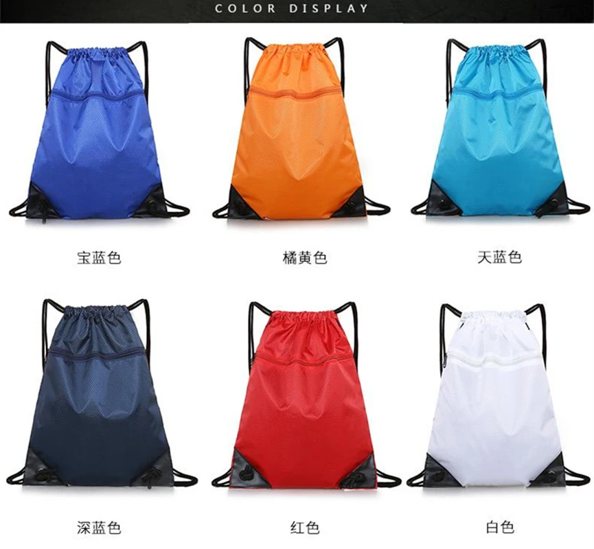 Zip lock double thick Gym Bag Bundle Pocket Fitness Backpack Drawstring Pocket Hiking Camping Swimming Men Women Sports Bags