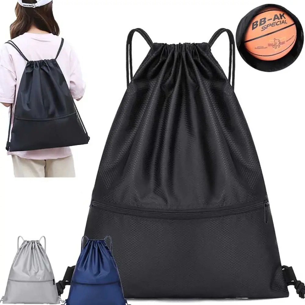 1Pcs Basketball Helmet Storage Sports Drawstring Pocket Outdoor Waterproof Oxford Fitness Backpack Unisex Folding Zipper Bag
